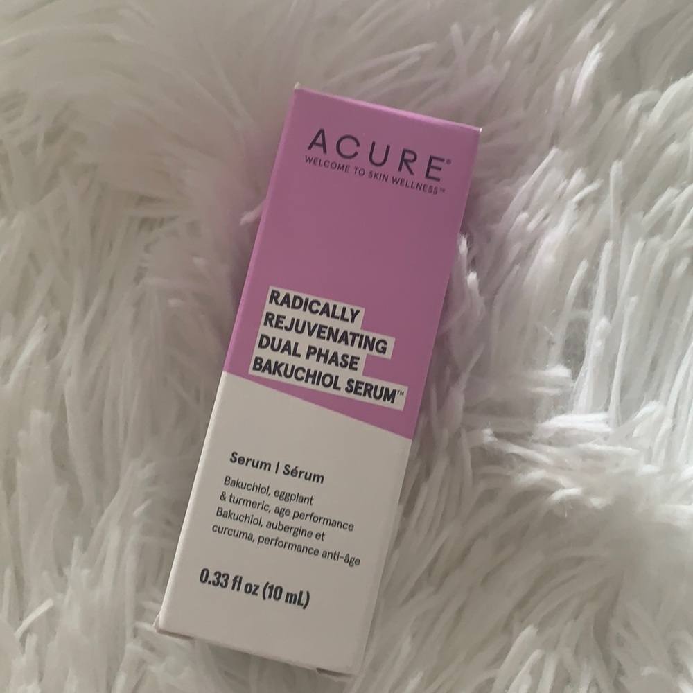 Acure radically rejuvenating dual phase bakuchiol serum 10 ml new and boxed